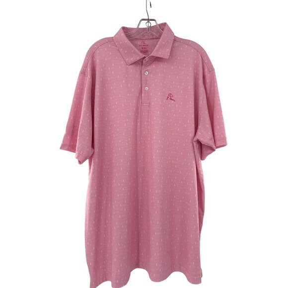 Rhoback Mens Pink Ribbon Polo Shirt XXL Breast Cancer Awareness Collared - Picture 1 of 10